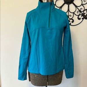 Title nine Blue Utility Jacket with High Collar and Fitted Silhouette, asym zip